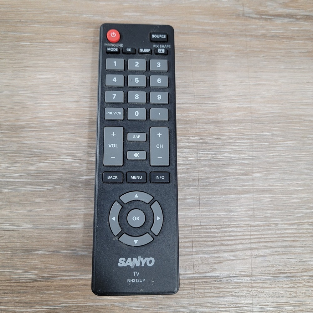 Sanyo TV Remote Control NH312UP Black Replacement Controller